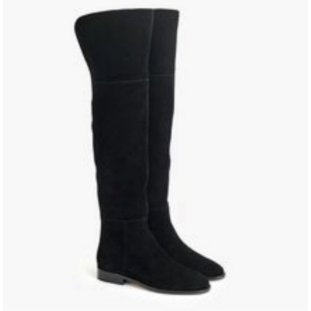 J. Crew Over-The-Knee Boots in Suede Black